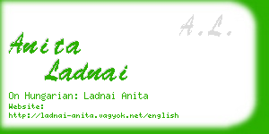 anita ladnai business card